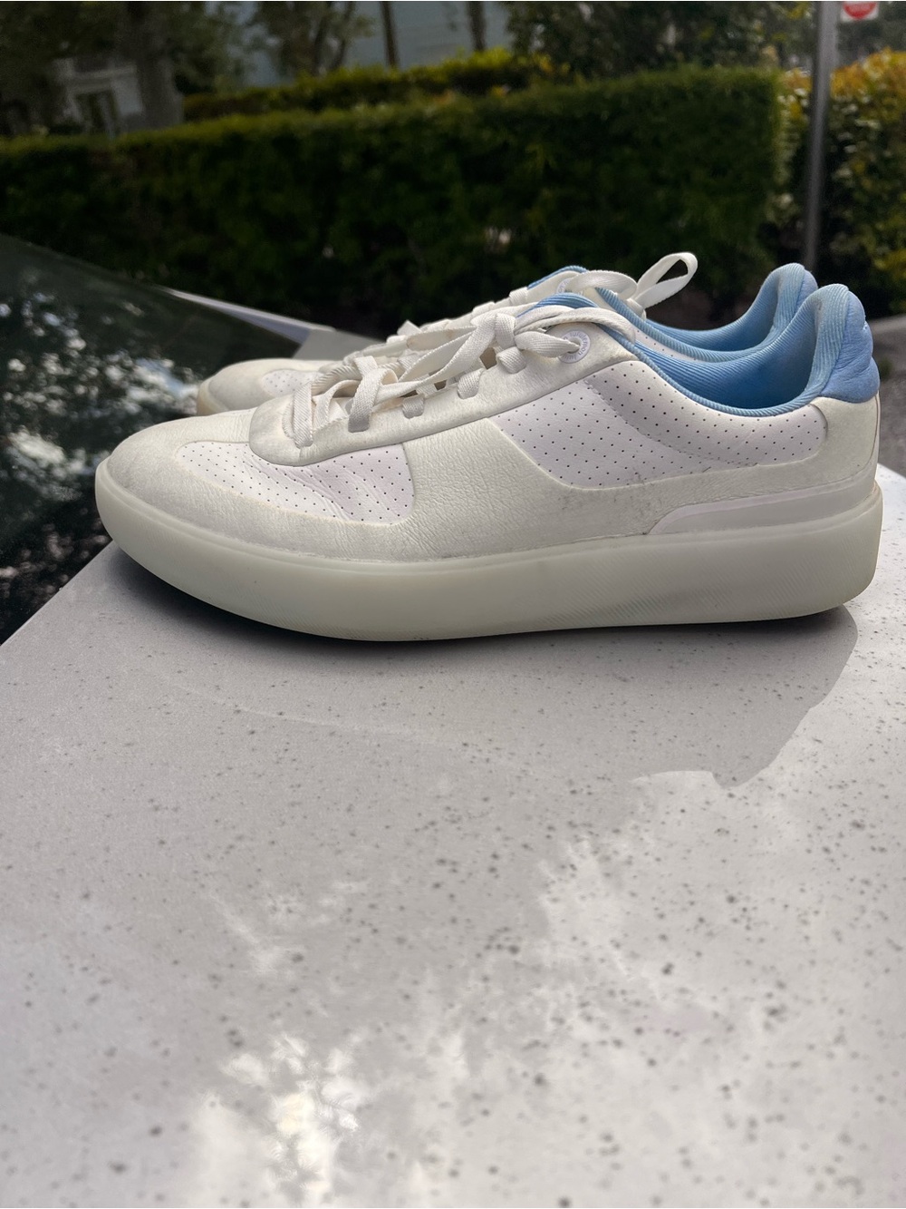 lululemon athletica White and Light Blue Low-Top Sneakers
